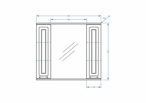 Зеркало-шкаф Stella Polar Кармела ольха SP-00000186 90х15х80 подвесной цвет белый - фото 2