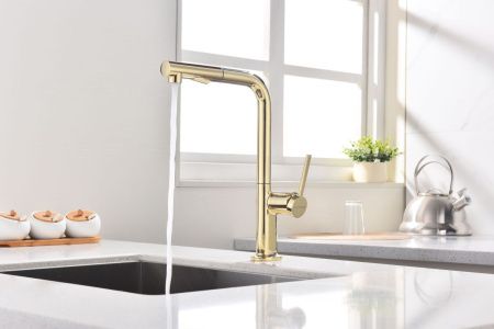 Смеситель для кухни Paulmark NEO Ne214419-G на мойку золото