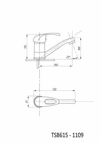 Смеситель TSARSBERG TSB-615-1109 на раковину хром - фото 3