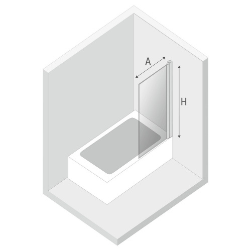 Душевая шторка на ванну New Trendy NEW SOLEO Black P-0090 90х140 стекло прозрачное профиль черный ориентация универсальная - фото 5