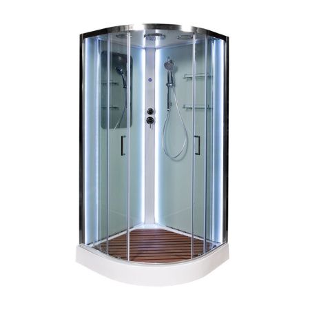 Душевая кабина AvaCan A01LEDKN 100х100 четверть круга с крышей ориентация универсальная