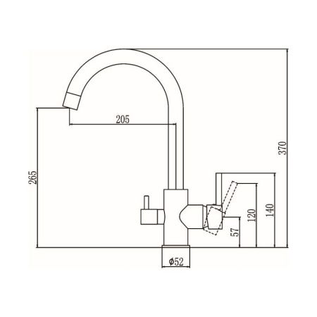 Смеситель для кухни Savol S-L1802 на мойку хром