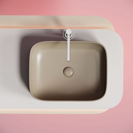 Раковина из сантехнического фарфора Ceramica Nova ELEMENT CN6052MC 50х40 накладная цвет коричневый без отверстий под смеситель