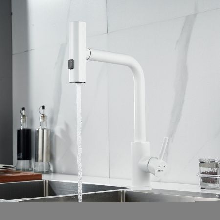 Смеситель для кухни Shevanik S263C на мойку белый