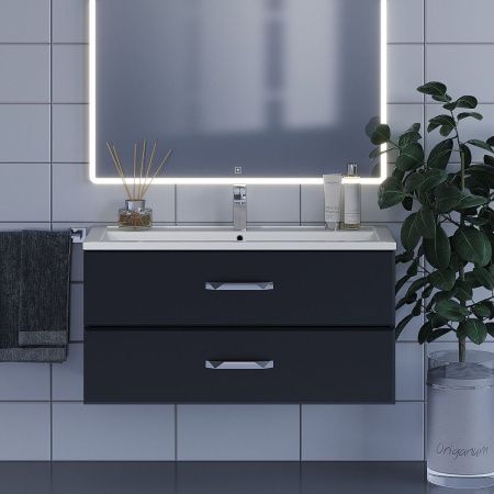 Тумба под раковину Uperwood Foster 291020519 100х50 подвесная цвет черный