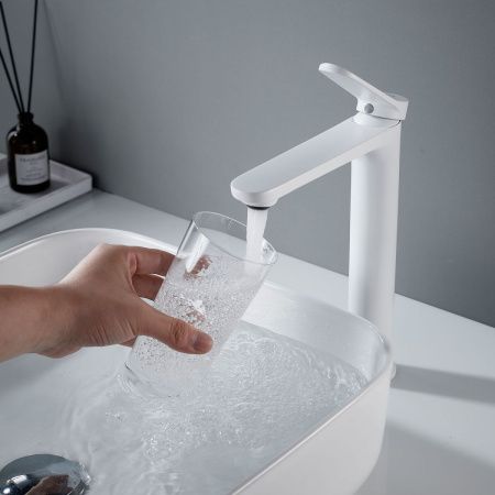 Смеситель для раковины Shevanik S43C S4311C на столешницу белый