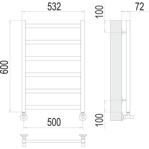 Полотенцесушитель Terminus 4670078529893 53х60 водяной хром - фото 3