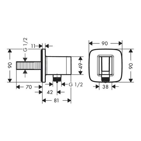 Шланговое подключение Hansgrohe Fixfit Q 26887000