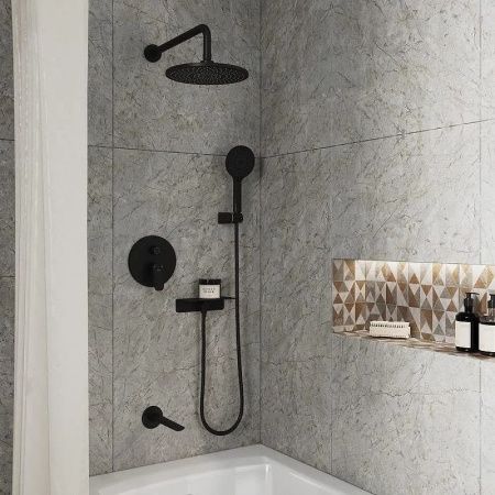 Душевая система Milardo Rora RORBL03M68 встраиваемая в стену цвет черный