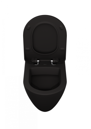 Чаша унитаза подвесная Creavit TERRA TP325-11SM00E-0000 цвет черный матовый без сиденья душевой смыв - фото 3