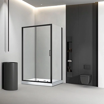 Душевой уголок Veconi Rovigo RV046B-115120-01-C5 115х120 стекло прозрачное профиль черный без поддона Душевой уголок Veconi Rovigo RV046B-115120-01-C5 115х120 стекло прозрачное профиль черный без поддона