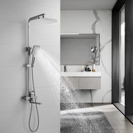 Душевая стойка Shevanik S7036L настенная цвет серый