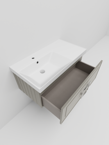 Тумба с раковиной La Fenice CUBO NFNC-01-CUB-C-90-1-90L 91х36х49 подвесная цвет бежевый - фото 5