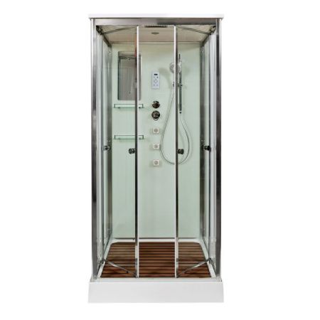 Душевая кабина AvaCan V8015 80х80 квадратная с крышей ориентация универсальная