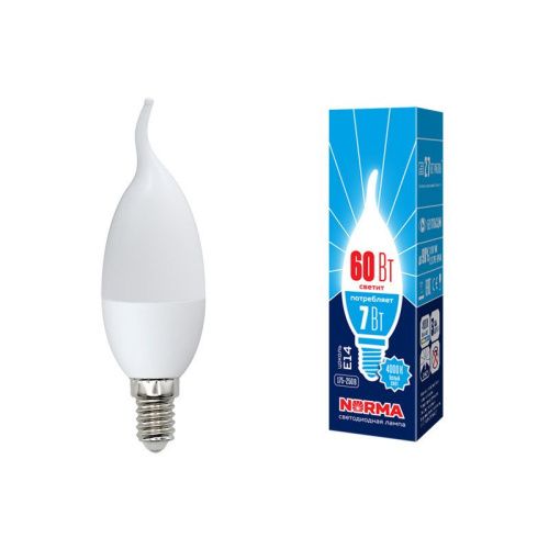 Лампа светодиодная Volpe LED-CW37 LED-CW37-7W/WW/E14/FR/NR картон - фото 2