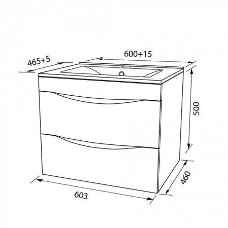 Тумба с раковиной Iddis Cloud CLO60W0i95K 60х50 подвесная цвет белый