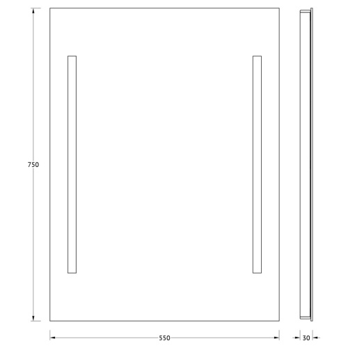 Зеркало со встроенным LED-светильником Evoform Ledline BY 2114 55х75 - фото 2