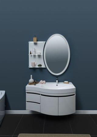 Раковина из искусственного камня Aquanet Опера НФ-00007621 110х50 полувстраиваемая цвет белый 1 отверстие под смеситель