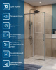 Душевой уголок BelBagno SOFT CLOSE-1 SOFT_CLOSE-1-A-1-100-C-GM 100х100 стекло прозрачное профиль оружейная сталь без поддона
