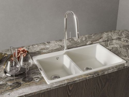 Кухонная мойка Rivelato AXEL X-90D topazio 87х52 цвет бежевый - фото 5