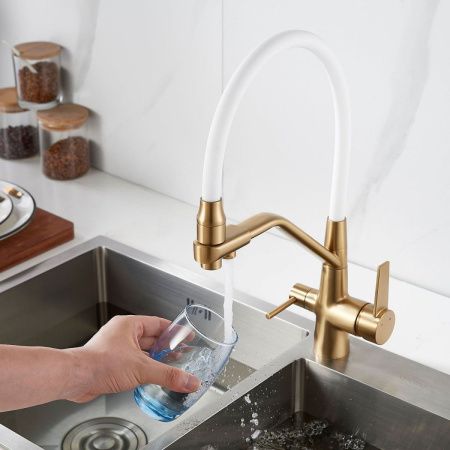 Смеситель для кухни Rose R558G на мойку золото