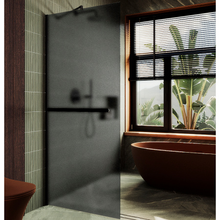 Душевая перегородка Maybah Glass MGD-724-6ш 69х195 стекло тонированное профиль черный