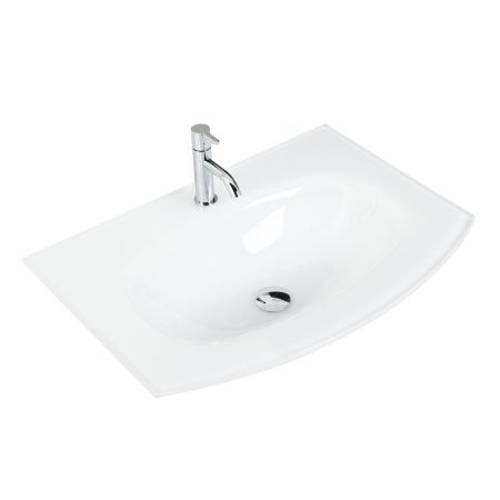 Раковина стеклянная Cezares 82410 70х50 подвесная цвет белый 1 отверстие под смеситель