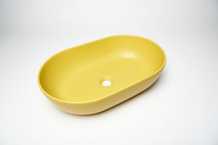 Раковина из сантехнического фарфора Galassia Dream 7308OC 60х40 накладная цвет желтый