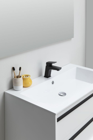 Раковина из искусственного камня Aquanet Электра НФ-00008412 90х50 полувстраиваемая цвет белый 1 отверстие под смеситель