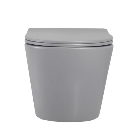 Унитаз подвесной Abber Bequem AC1102MG серый с сиденьем микролифт безободковый каскадный смыв