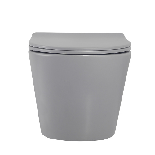 Унитаз подвесной Abber Bequem AC1102MG серый с сиденьем микролифт безободковый каскадный смыв - фото 5