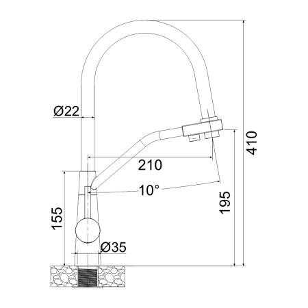 Смеситель для кухни Melana MLN-610701 на мойку
