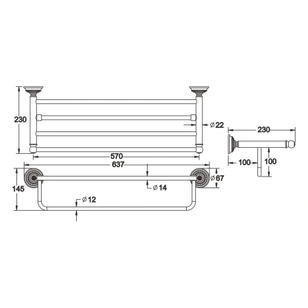 Полка в ванную комнату Rose RG14Q RG1408Q