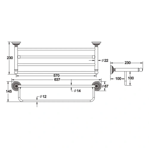 Полка в ванную комнату Rose RG14Q RG1408Q - фото 3