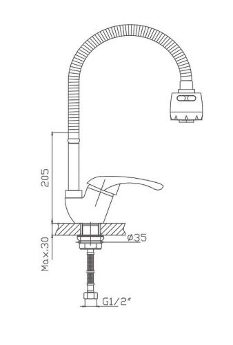 Смеситель для кухни Cron CN4303 на мойку хром - фото 3