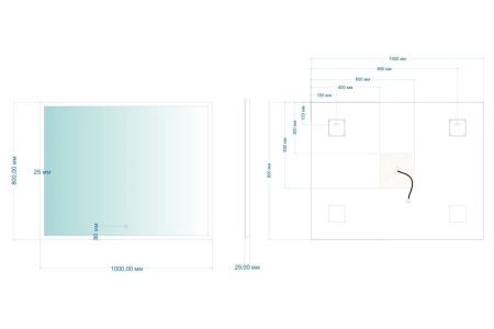 Зеркало с подсветкой Abber AG6107SL-1.0 100х80