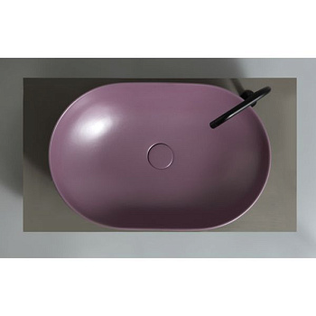 Раковина керамическая White Ceramic Balisong W0807PL 60х40 накладная цвет сливовый матовый