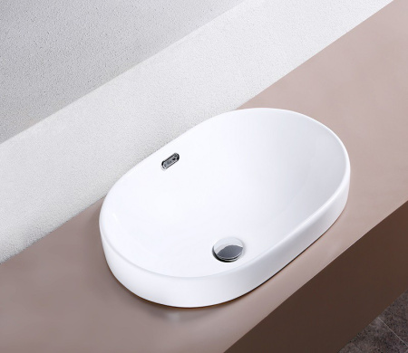 Раковина из санфаянса CeramaLux 5006C 60х39 встраиваемая цвет белый