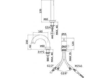 Смеситель Paffoni Light LIG047BO на борт ванны белый