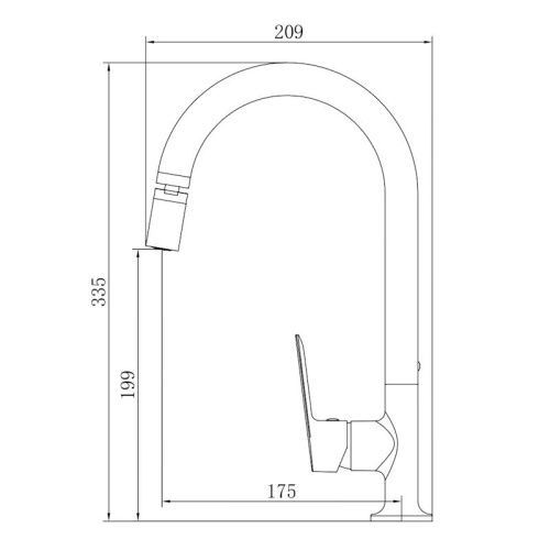 Смеситель для кухни Voda Shore SHR519AR на мойку хром - фото 3
