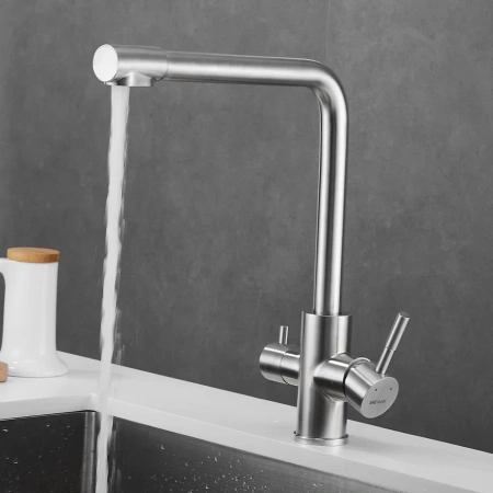 Смеситель для кухни Shevanik S868B на мойку сатин