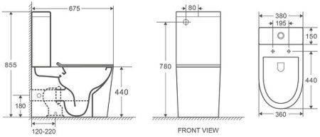 Унитаз напольный с бачком WeltWasser WW SALZBACH 001 XL GL-WT (10000008266) белый с сиденьем микролифт безободковый душевой смыв