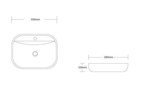 Раковина из сантехнического фарфора Cerutti SPA CR0076 50х40 накладная цвет белый 1 отверстие под смеситель