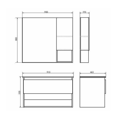 Зеркало-шкаф Comforty Бордо 00-00006663CF 90х80 подвесной цвет коричневый