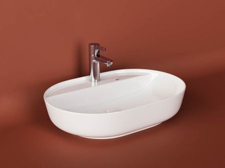 Раковина из сантехнического фарфора Ceramica Nova MODO CN2004 60х50 накладная цвет белый 1 отверстие под смеситель