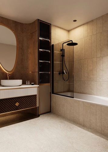 Душевая стойка Knotlor SS-33/BL настенная цвет черный - фото 4