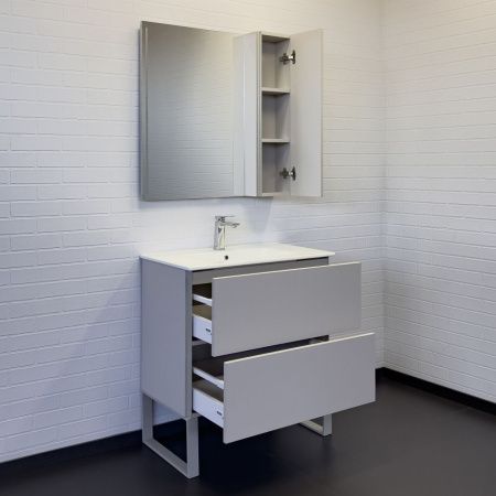 Тумба с раковиной Comforty Бильбао 00-00017176CF 80х50 напольная цвет серый