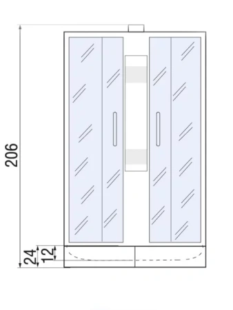 Душевая кабина River NARA 10000002159 80х80 четверть круга без крыши ориентация универсальная