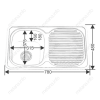 Кухонная мойка Melana 217 t (*10) 80х50 цвет хром поверхность полированная