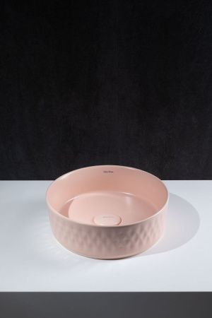 Раковина керамическая Allen Brau Fantasy 4.11033.SM 40х40 накладная цвет розовый без отверстий под смеситель